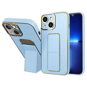 Zebana Apple iPhone 14 Royal Standlı Silikon Mıknatıslı Açık Mavi Kılıf