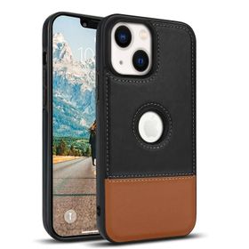 Zebana Apple iPhone 14 Siyah + Kahverengi Business Deri Kılıf