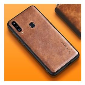 Zebana Samsung Galaxy A20S Kahverengi Lüx Deri Kılıf
