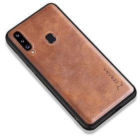 Zebana Samsung Galaxy A20S Kahverengi Lüx Deri Kılıf