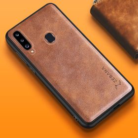 Zebana Samsung Galaxy A20S Kahverengi Lüx Deri Kılıf