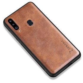 Zebana Samsung Galaxy A20S Kahverengi Lüx Deri Kılıf