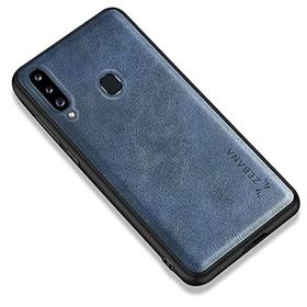 Zebana Samsung Galaxy A20S Mavi Lüx Deri Kılıf
