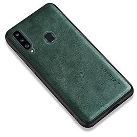 Zebana Samsung Galaxy A20S Yeşil Lüx Deri Kılıf