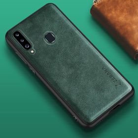 Zebana Samsung Galaxy A20S Yeşil Lüx Deri Kılıf