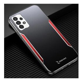 Zebana Samsung Galaxy A53 5G Kırmızı Metal Mitras Silikon Kenar Cep Telefonu Kılıfı
