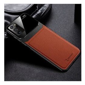 Zebana Samsung Galaxy Note 20 Ultra 5G Kahverengi Lens Deri Kılıf