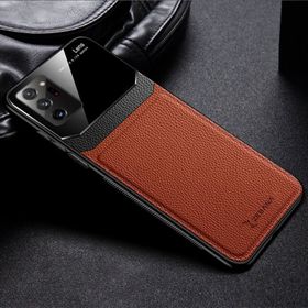 Zebana Samsung Galaxy Note 20 Ultra 5G Kahverengi Lens Deri Kılıf