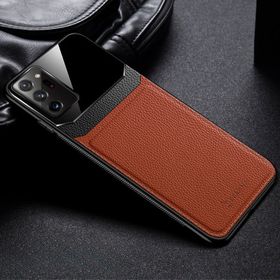 Zebana Samsung Galaxy Note 20 Ultra 5G Kahverengi Lens Deri Kılıf