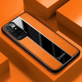 Zebana Xiaomi Redmi 10 2022 Turuncu Premium Deri Cep Telefonu Kılıfı