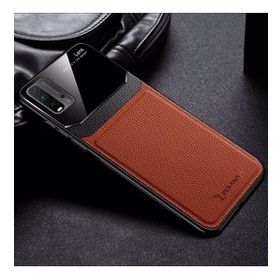 Zebana Xiaomi Redmi 9T Lens Deri Kırmızı Cep Telefonu Kılıfı