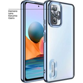 Zebana Xiaomi Redmi Note 10 Pro Açık Mavi Glint Silikon Cep Telefonu Kılıfı