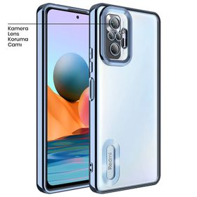 Zebana Xiaomi Redmi Note 10 Pro Açık Mavi Glint Silikon Cep Telefonu Kılıfı
