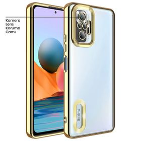Zebana Xiaomi Redmi Note 10 Pro Gold Glint Silikon Cep Telefonu Kılıfı