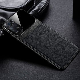 Zebana Xiaomi Redmi Note 11 Pro Siyah Lens Deri Cep Telefonu Kılıfı