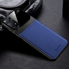 Zebana Xiaomi Redmi Note 11S Lacivert Lens Deri Cep Telefonu Kılıfı