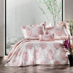 Zebra Casa All Days Damask Pudra Çift Kişilik Yatak Örtüsü