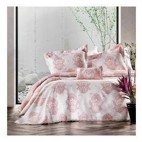 Zebra Casa All Days Damask Pudra Çift Kişilik Yatak Örtüsü