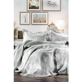 Zebra Casa All Days Damask Yeşil Çift Kişilik Yatak Örtüsü