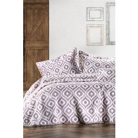 Zebra Casa All Days İkat Mürdüm Çift Kişilik Yatak Örtüsü