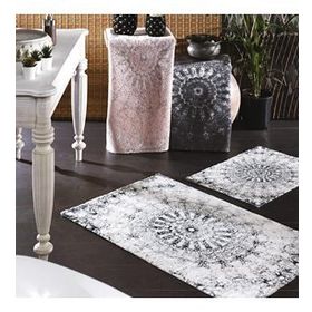 Zebra Casa Giovann Ekru/Mavi İkili Banyo Paspas Seti