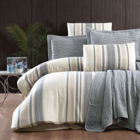 Zebra Casa ZC02-7 Laden Indigo Yatak Örtüsü Seti