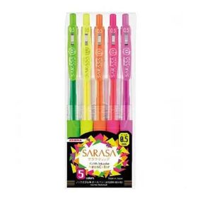 Zebra Sarasa Neon 5 Renk 0.5 mm Jel Mürekkepli Roller Kalem