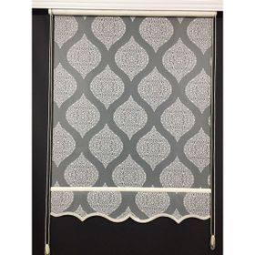ZebraEvim Siyah Damask Çift Mekanizmalı Tül Boncuklu 100x200 cm Stor Perde