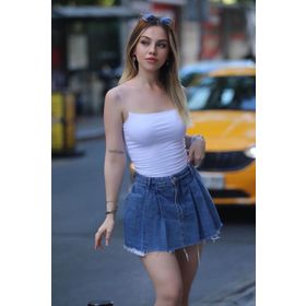 Zechka ZCK0694 Ekru İp Askılı Basic Kadın Bluz