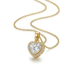 Zeino 14k Altın Kaplama 11x12 cm Zirkon Taşlı Kalp Kolye Ucu