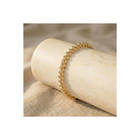 Zeino 14K Altın Kaplama - 17+3 cm Dorikalı Top Boncuklu Bileklik