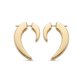 Zeino 14K Altın Kaplama - 27 mm Yarım Ay Halka Küpe