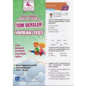 Zemin 4.Sınıf Tüm Dersler Yaprak Test - kollektif