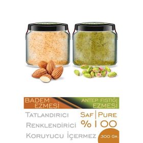 Zencefil Organik 2x330 cc Saf Antep Fıstığı Ezmesi + Badem Ezmesi