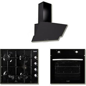Zendi ZD1001B+ZO21411B+ZF3001B Siyah 3'lü Ankastre Set