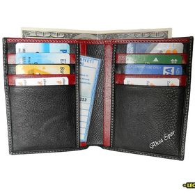Zenga 708-51 Siyah Kırmızı Deri İnce Erkek Cüzdanı