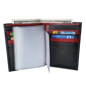 Zenga 708-51 Siyah Kırmızı Deri İnce Erkek Cüzdanı