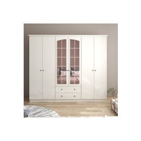 Zenio Rose Beyaz 6 Kapak 2 Çekmeceli Gardırop