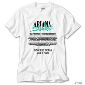 Zepplin Ariana Grande Dangerous Woman World Tour Beyaz Kadın T-shirt