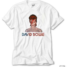 ZEPPLIN-David Bowie Beyaz Kadın Tişört