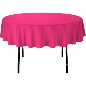 Zeren Home 130x130 cm Fuşya Sıvıya Dayanıklı Yuvarlak Dertsiz Masa Örtüsü