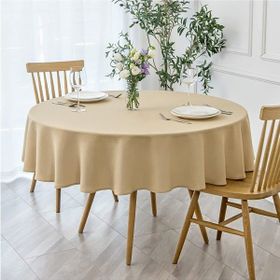 Zeren Home 150x150 cm Cappucino Sıvıya Dayanıklı Yuvarlak Dertsiz Masa Örtüsü