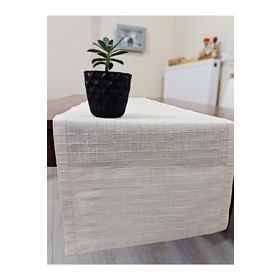 Zeren Home 40x150 cm Ekru %100 Pamuklu Runner