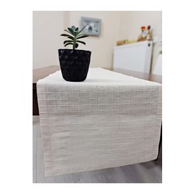 Zeren Home 40x150 cm Ekru %100 Pamuklu Runner