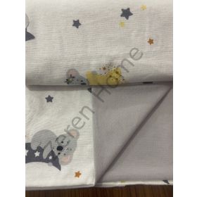 Zeren Home Ayıcık Desen %100 Pamuklu 100x100 cm Pazen Bebek Battaniyesi