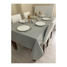 Zeren Home Gri Sıvıya Dayanıklı Dertsiz Masa Örtüsü