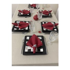 Zeren Home Kapuçino Keten Görünümlü Begonvil 140x220 cm Masa Örtüsü