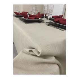 Zeren Home Kapuçino Keten Görünümlü Dertsiz Masa Örtüsü