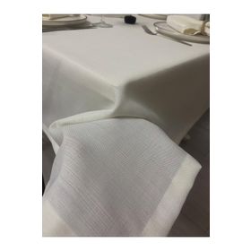 Zeren Home Keten Görünümlü Dertsiz Krem 150 x 220 cm Masa Örtüsü