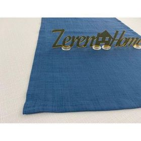 Zeren Home Keten Görünümlü Dikdörtgen İndigo Mavi 40x150 cm Runner